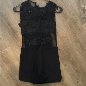 Black top lace body suite